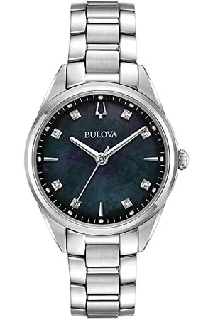 BULOVA Damski analogowy klasyczny zegarek kwarcowy z paskiem ze stali nierdzewnej 96P198, , 32 mm, Bransoletka