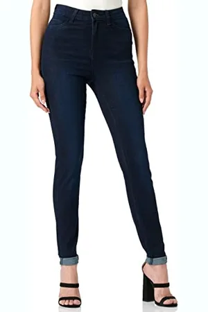 Noisy May NMCALLIE damskie dżinsy skinny fit High Waist Denim Stretch spodnie Raw Vintage Design Pants, , 28W / 30L