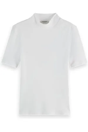Scotch&Soda Damska koszulka Core Mock Neck Rib, , L
