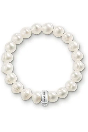 Thomas Sabo Bransoletka Damska z Białymi Perłami Słodkowodnymi 925 Srebro Wysokiej Próby X0041-082-14, 13,00 cm, Masa Perłowa., Perła