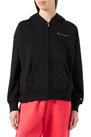 Champion Damska bluza z kapturem Eco Future Terry na zamek błyskawiczny, czarna, S