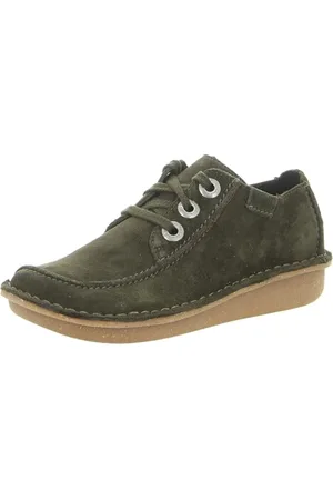 Clarks Premium Damskie buty sportowe Funny Dream, ciemnozielone zamsz, 39 EU, , 39.5 EU