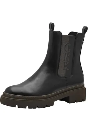 Marco Tozzi By Guido Maria Kretschmer damskie buty 2-85406-43 Chelsea, czarne/khaki, 39 EU, , 39 EU