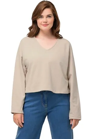Ulla Popken Damskie bluzy z kapturem strukturalnym, , 50-52