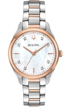 BULOVA Damski analogowy zegarek kwarcowy z paskiem ze stali nierdzewnej 98P183