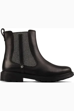 Clarks Astrol Orin K Chelsea buty dziewczęce, czarny - Czarny Black Leather - 32 EU