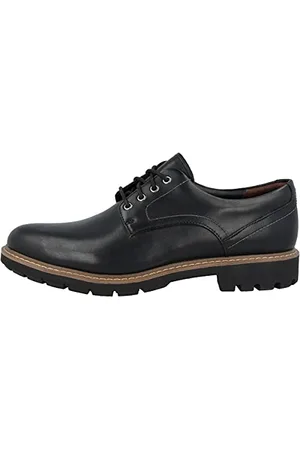 Clarks Mężczyźni Batcombe Hall Derbys, Czarny Black Leather, 44 EU