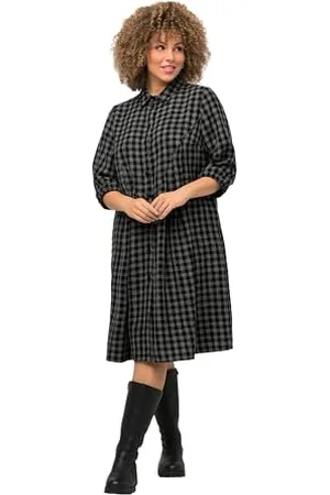 Ulla Popken Damska sukienka w kratkę, sukienki, , 46/48/Große n