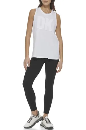 DKNY Koszulka damska Exploded Applique Logo Longline Tank Yoga Shirt, , XS