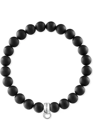 Thomas Sabo Damska bransoletka Charm Club srebro wysokiej próby 925, obsydian X0219-023-11, , cod. X0219-023-11-L15,5