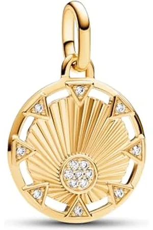 PANDORA ME Kraft des Lichts Sonne Medaillon-Charm aus Sterling Silber mit 14 Karat vergoldete Metalllegierung, Kompatibel ME und Moments Armbändern, 763039C01