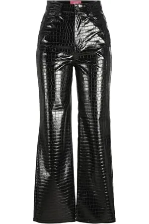 JACK & JONES Damskie spodnie Jxkenya Hw Stra Faux Leat Noos, , M
