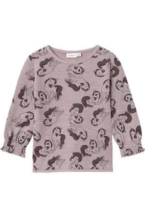 NAME IT Dziewczęca Nmfwuppo Wool/Co Ls Top koszulka z długim rękawem, , 98 cm