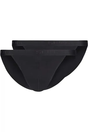 Skiny Męskie stringi bawełniane, prążkowane stringi (2 sztuki), , M