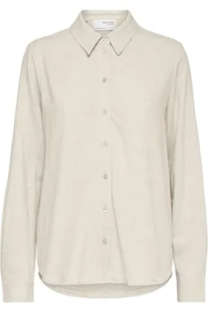SELECTED SelectedFemme Damska koszulka SLFVIVA LS NOOS koszula, beżowa, 36