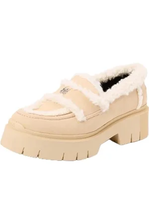 HUGO BOSS Damskie Kris_Loafer_MCRSD płaskie, otwarty beż, 10 UK