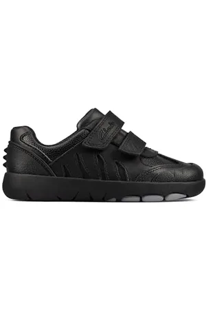 Clarks Rex Stride Skórzane buty dziecięce Czarne, , 19 EU