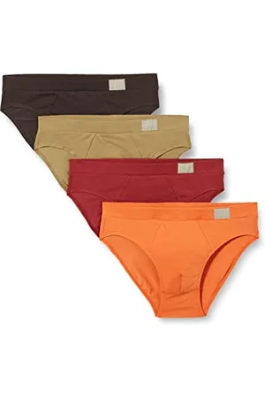 Sloggi Męskie GO Natural Brief C4P Midi, brązowo-ciemno kombinacja, S (opakowanie 4 szt.)