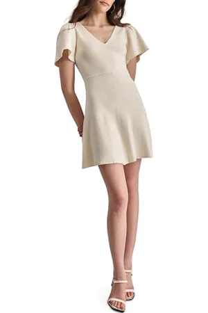 DKNY Damski prążkowany krój i flare with flutter sleeves, , rozmiar S, , S