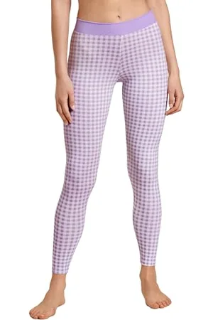 Calida Elastyczne legginsy damskie, z szerokim miękkim ściągaczem, legginsy do jogi z wysokim stanem, naturalnie oddychające i miękkie single jersey, , 44-46