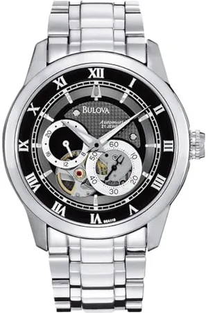 BULOVA Męski designerski automatyczny samonakręcający się zegarek bransoletka ze stali nierdzewnej - czarna tarcza 96A119, , 42 mm, Bransoletka