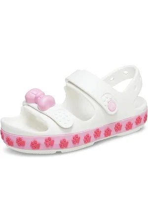 Crocs Dziecięce sandały Crocband Cruiser Pet Sandały T, Biały Różowy Tweed Pet, 23-24 EU