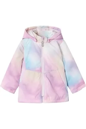 NAME IT Dziewczęca kurtka NMFMAXI AOP krótka kurtka, fioletowa, 98, , 98 cm