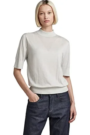 G-Star RAW Damski sweter z dzianiny Core Mock Neck Ss, , XL