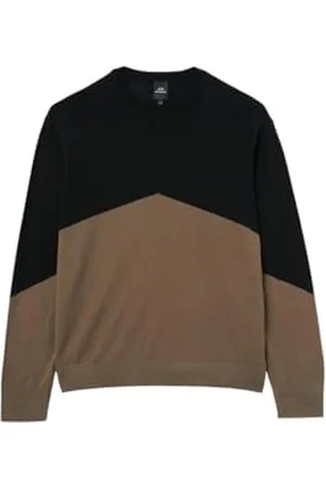 Armani Exchange Bright Up M6B męski kolorowy block, wełna merynosowa, okrągły dekolt, sweter MulticolorExtra Small, , XS