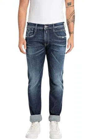 Replay Męskie dżinsy slim fit Anbass Aged kolekcja, , 32W / 34L