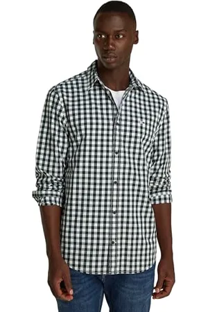 Tommy Hilfiger Męska koszula w kratkę TJM REG POPLIN DM0DM19655 L/S, niebieska (Dark Night Navy Small Check), L, , L
