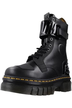 Dr. Martens 10 Eye Boot, Płazy Kobieta, Czarny Frędzle Lux & Black Ajax & Black Soft Patent Pu, 40 EU, , 40 EU