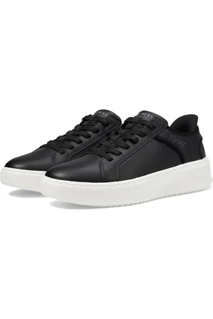 Skechers Męskie buty typu slip-ins Court Break Double Vented Sneaker, czarne Duraleather/Mesh, 40 EU, , 41 EU