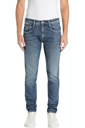Replay Męskie dżinsy Slim Fit Anbass oryginalna kolekcja, , 30W / 34L