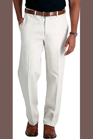 HAGGAR Męskie spodnie Work to Weekend No Iron Flat Front Pant Reg. oraz duże i wysokie rozmiary, , 44W / 30L