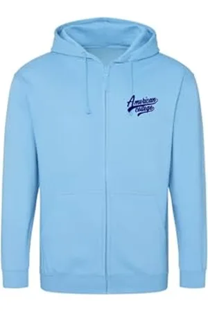 American College Bluza sweter z nadrukiem ciepłe ubrania mieszane mężczyźni i kobiety na co dzień model ACSZW1 Sky Blue XS, , XS