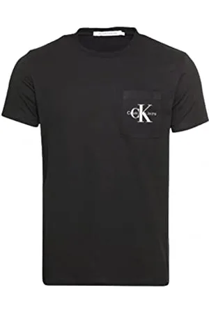 Calvin Klein Jeans Koszulka męska rdzeń monolog kieszeń slim Tee j30j320936, Czarny, XL