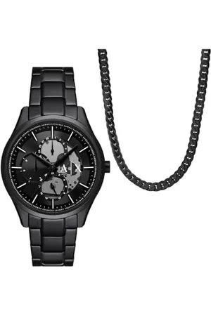 Armani Exchange Męski analogowy zegarek kwarcowy z paskiem ze stali nierdzewnej AX7160SET, , bransoletka