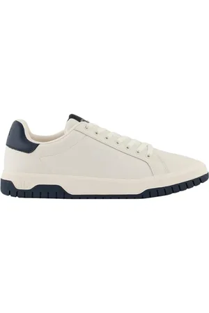 Armani Exchange Męskie buty sportowe Duck, Leather, Back Logo, Off White+Navy, 39 EU, , 39 eu