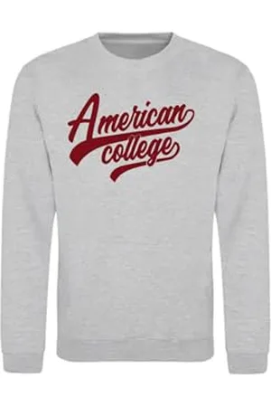 American College Bluza sweter z nadrukiem ciepłe ubrania mieszane mężczyźni i kobiety na co dzień model ACSCRW1 MELL Grey S, , S