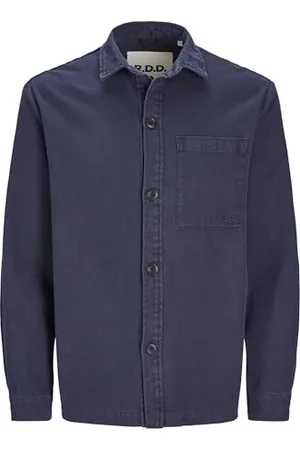 JACK & JONES Rddcolter Canvas Overshrit L/S Sn, , XXL