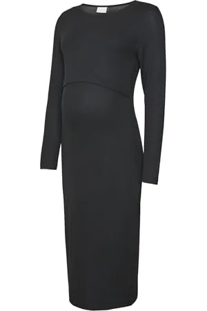 Mama;licious MAMA.LICIOUS MLBRYNNA JUNE LS JRS MIDI DRESS 2F NOOS, , XL