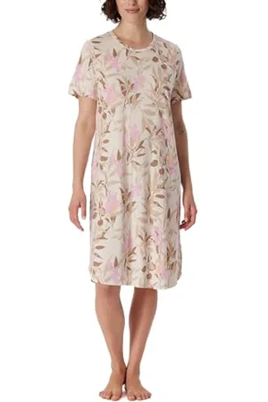 Schiesser Damen Nachthemd kurzarm Baumwolle Modal Sleepshirt Bigshirt - Nightwear