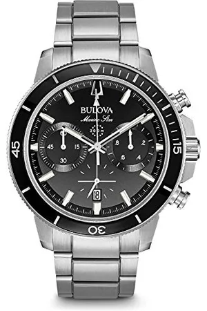 BULOVA Męski zegarek kwarcowy z chronografem z bransoletką ze stali nierdzewnej 96B272, srebro, sport