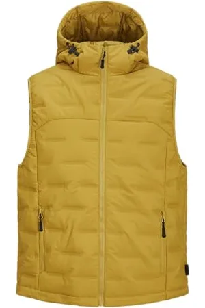 JACK & JONES Jack&JONES Męska kamizelka z kapturem JCOSONIC Bodywarmer, Golden Palm, S, , S