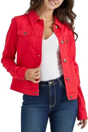 Wrangler Damska kurtka dżinsowa, czerwona, średnia, czerwony, M
