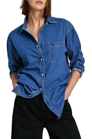 Pepe Jeans Damska koszula Boyfriend Pl304895, niebieska (Denim-HT8), XXS, , XXS
