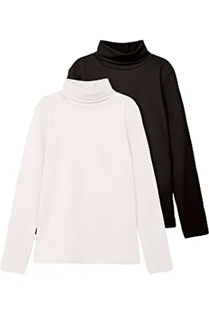 NAME IT Unisex Nknviggo 2P Ls Slim Rollneck O Noos, koszulka z długim rękawem, biała allyssum/opakowanie: czarny, 134/140