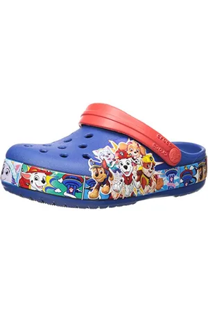 Crocs Klapki dziecięce Fun Lab Paw Patrol Band Clog Kids, Niebieskie jeansy 4 g, 19/20 EU