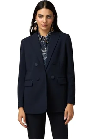 Oltre : Blazer z satynowymi detalami, kolor czarny, Autum Winter 24, , 44